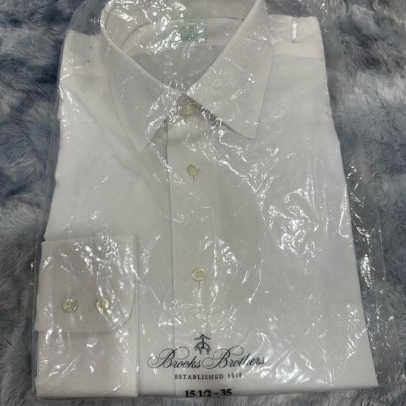 Brooks Brothers Stretch Slim-Fit Shirt, Non-Iron Twill long sleeves 15.5 -35 - Picture 1 of 8